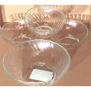 Glass‎ Dessert Bowls Set Of 4 Random Sizes Clear Glass